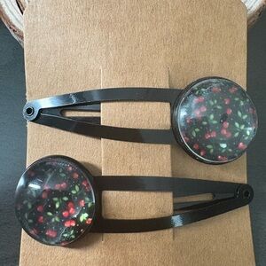 Cherry Design Snap Hair Clips